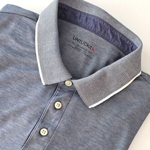 UNTUCKit Mens XXL Blue Golf Polo Short Sleeves Regular Fit Pullover